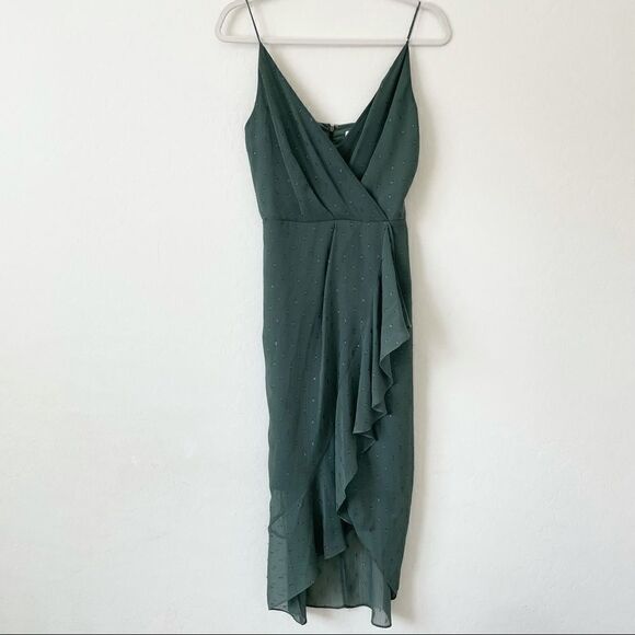 NORDSTROM DRESS Willows Forest Green Drape Dress - Picture 3 of 11